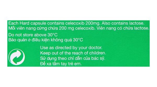 Celebrex 200mg giảm đau, kháng viêm xương khớp (3 vỉ x 10 viên)