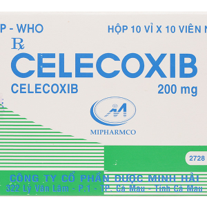 Celecoxib Mipharmco 200mg trị chứng thoái hóa khớp, viêm khớp dạng thấp (10 vỉ x 10 viên)