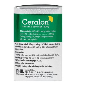Ceralon 120mg tuần hoàn máu não, cải thiện trí nhớ (10 vỉ x 10 viên)