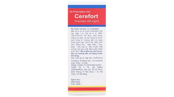 Siro Cerefort 200mg/ml điều trị triệu chứng chóng mặt, suy giảm trí nhớ lọ 120ml