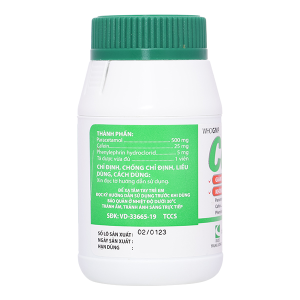 Cetecocenflu trị các triệu chứng cảm cúm lọ 100 viên