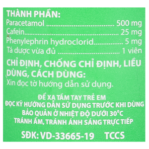 Cetecocenflu trị các triệu chứng cảm cúm lọ 100 viên
