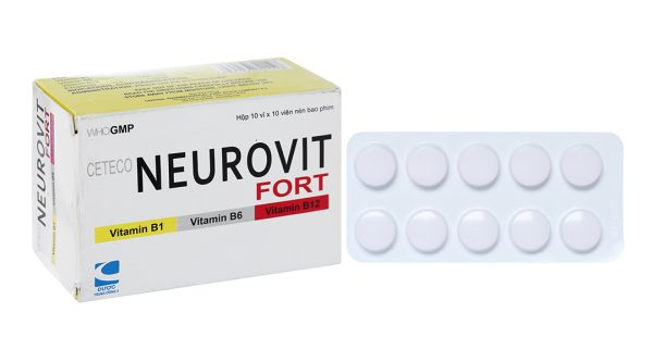 Ceteco Neurovit Fort trị thiếu các vitamin B1, B6, B12 (10 vỉ x 10 viên)