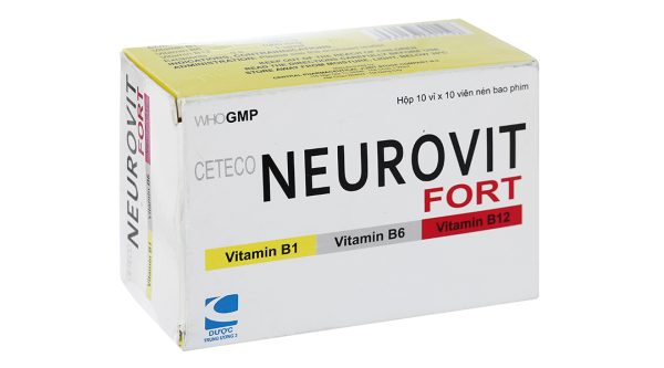 Ceteco Neurovit Fort trị thiếu các vitamin B1, B6, B12 (10 vỉ x 10 viên)