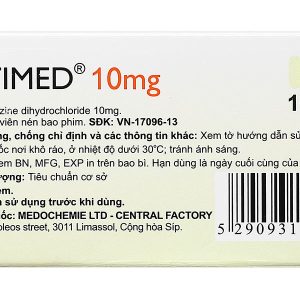 Cetimed 10mg điều trị triệu chứng viêm mũi dị ứng (1 vỉ x 10 viên)