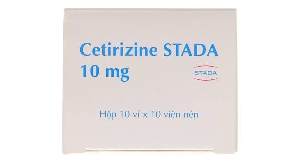 Cetirizine Stada 10mg trị các triệu chứng viêm mũi dị ứng, mày đay (10 vỉ x 10 viên)
