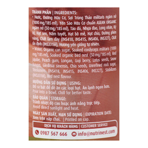 Chè dưỡng nhan tổ yến và trùng thảo Green Bird chai 175ml