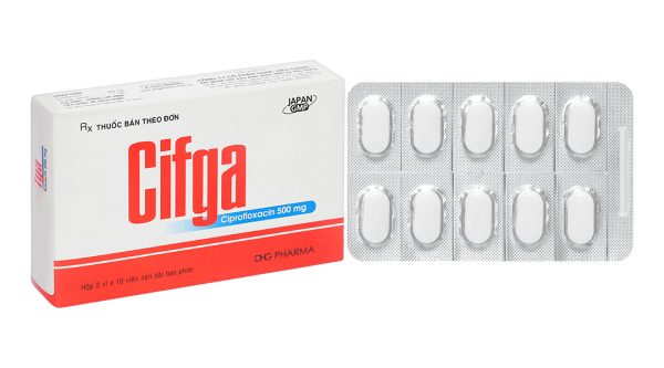 Cifga 500mg trị các trường hợp nhiễm khuẩn (2 vỉ x 10 viên)