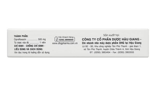 Cifga 500mg trị các trường hợp nhiễm khuẩn (2 vỉ x 10 viên)