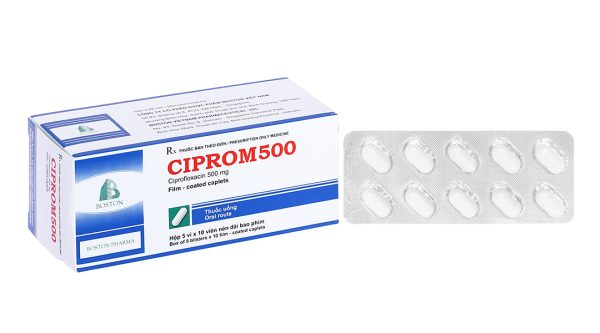 Ciprom500 trị nhiễm khuẩn nặng do vi khuẩn nhạy cảm (5 vỉ x 10 viên)