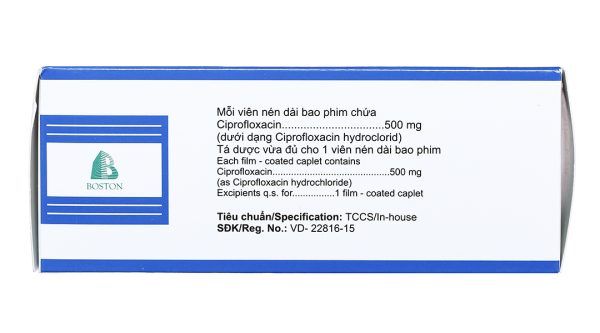 Ciprom500 trị nhiễm khuẩn nặng do vi khuẩn nhạy cảm (5 vỉ x 10 viên)