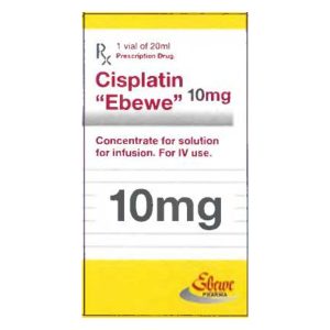 Dung dịch Cisplatin Ebewe 10mg/20ml điều trị giảm nhẹ tạm thời ung thư phổi chai 20ml