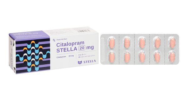 Citalopram Stella 20mg trị trầm cảm và rối loạn hoảng sợ (3 vỉ x 10 viên)