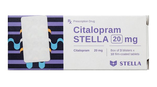 Citalopram Stella 20mg trị trầm cảm và rối loạn hoảng sợ (3 vỉ x 10 viên)