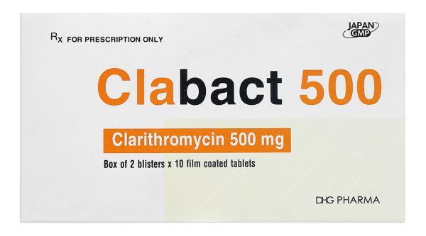 Clabact 500 điều trị nhiễm khuẩn (2 vỉ x 10 viên)