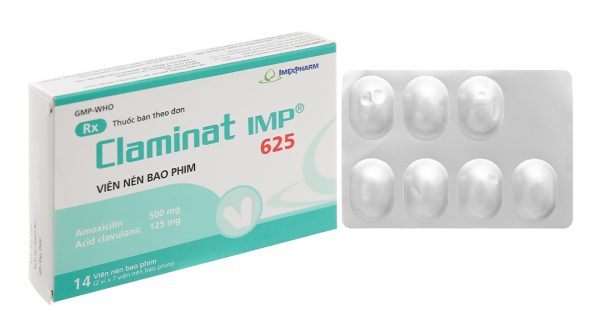 Claminat IMP 625 trị nhiễm khuẩn (2 vỉ x 7 viên)