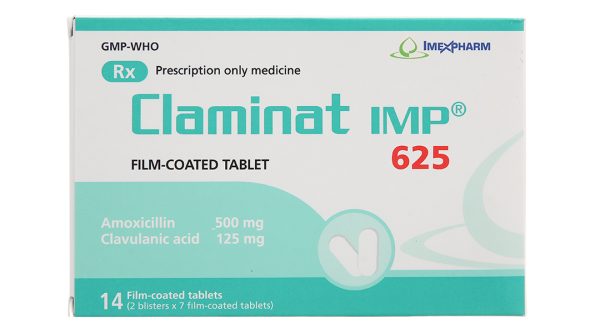 Claminat IMP 625 trị nhiễm khuẩn (2 vỉ x 7 viên)