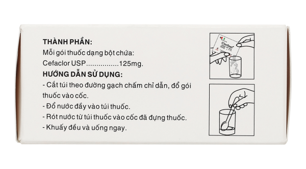 Bột pha hỗn dịch uống Clorfast 125mg trị nhiễm khuẩn (10 gói x 3g)