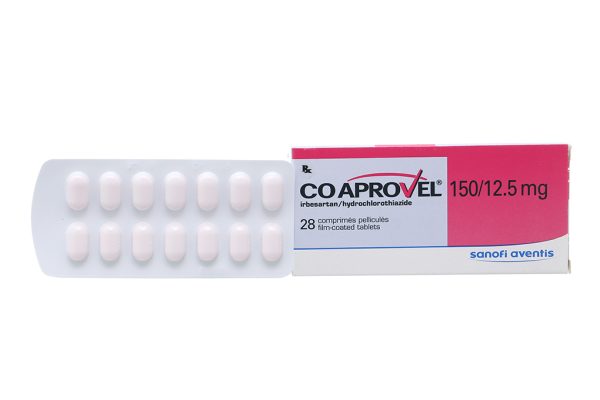 CoAprovel 150/12.5mg sử dụng phối hợp trong trị tăng huyết áp (2 vỉ x 14 viên)