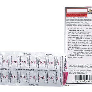 CoAprovel 150/12.5mg sử dụng phối hợp trong trị tăng huyết áp (2 vỉ x 14 viên)