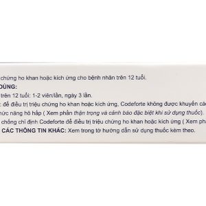 Codeforte trị ho khan, ho do kích ứng (2 vỉ x 10 viên)
