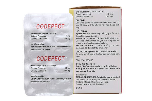 Codepect trị ho khan, ho do kích ứng (10 vỉ x 10 viên)