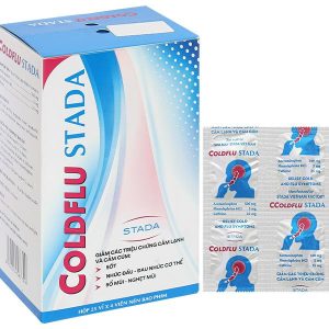 Coldflu Stada trị các triệu chứng cảm cúm: sốt, đau và xung huyết mũi (25 vỉ x 4 viên)