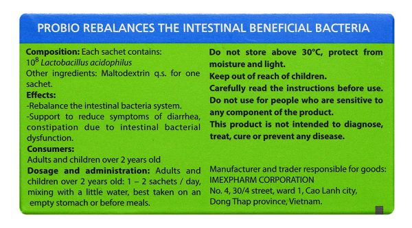 Cốm pha hỗn dịch uống Probio cân bằng hệ vi sinh đường ruột hộp 14 gói