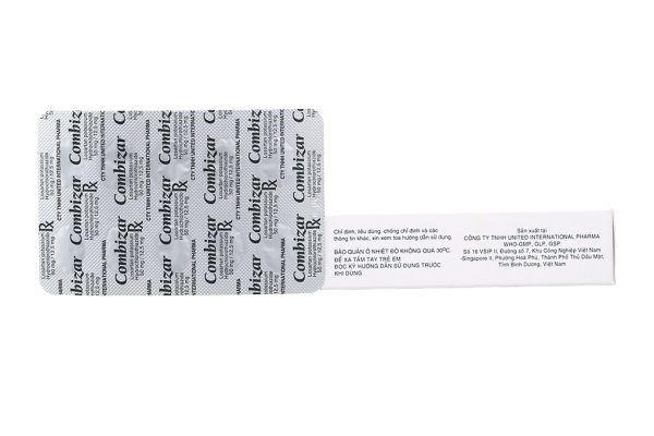 Combizar 50mg/12.5mg trị tăng huyết áp (3 vỉ x 10 viên)