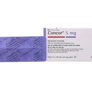 Concor 5mg trị tăng huyết áp, đau thắt ngực, suy tim mãn tính (3 vỉ x 10 viên)