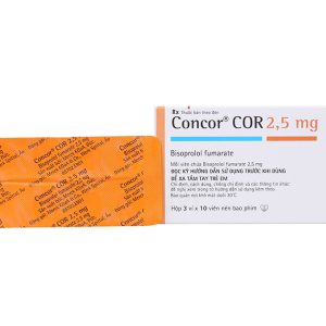 Concor 2.5mg trị bệnh suy tim mạn tính ổn định (3 vỉ x 10 viên)