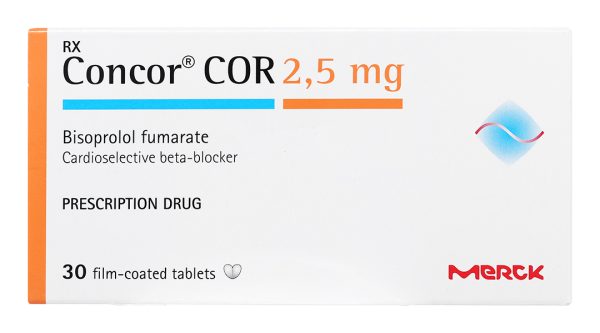 Concor 2.5mg trị bệnh suy tim mạn tính ổn định (3 vỉ x 10 viên)