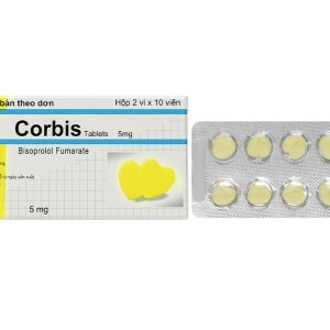 Corbis Tablets 5mg trị tăng huyết áp, đau thắt ngực (2 vỉ x 10 viên)