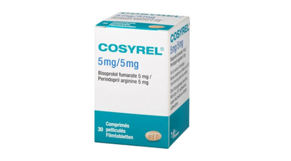 Cosyrel 5mg/5mg trị tăng huyết áp, suy tim mạn tính lọ 30 viên