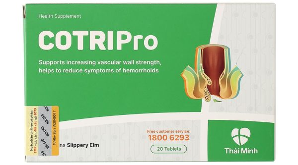 Cotripro tăng sức bền thành mạch, giảm triệu chứng trĩ hộp 20 viên