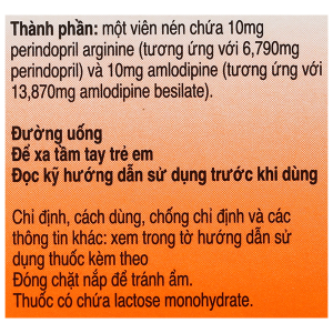 Coveram 10mg/10mg trị tăng huyết áp, mạch vành hộp 30 viên