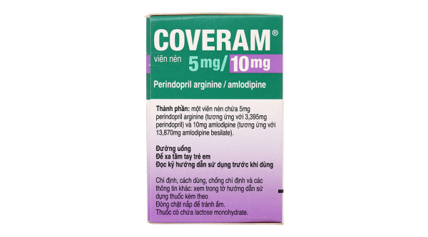 Coveram 5mg/10mg trị tăng huyết áp, mạch vành hộp 30 viên