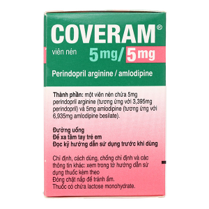 Coveram 5mg/5mg trị tăng huyết áp, mạch vành hộp 30 viên