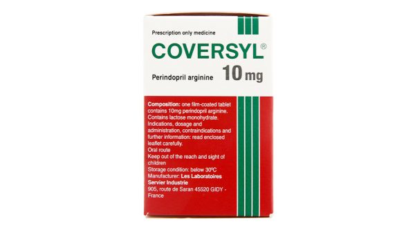 Coversyl 10mg trị tăng huyết áp, bệnh động mạch vành ổn định hộp 30 viên