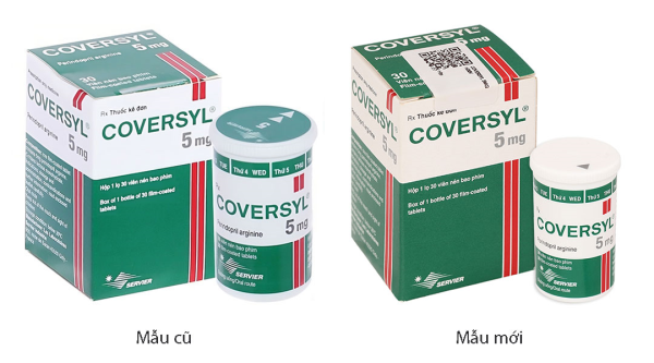 Coversyl 5mg trị tăng huyết áp, suy tim, bệnh động mạch vành hộp 30 viên