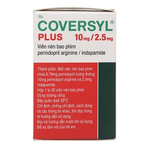 Coversyl Plus 10mg/2.5mg trị tăng huyết áp hộp 30 viên