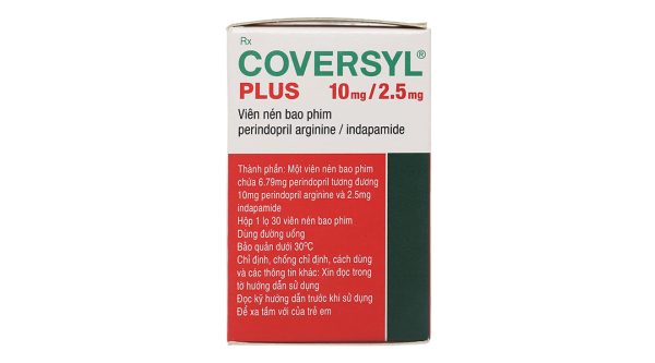 Coversyl Plus 10mg/2.5mg trị tăng huyết áp hộp 30 viên