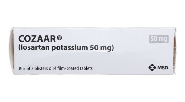 Cozaar 50mg trị tăng huyết áp, suy tim (2 vỉ x 14 viên)