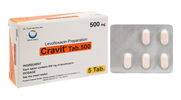 Cravit Tab.500 trị nhiễm khuẩn (1 vỉ x 5 viên)