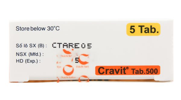 Cravit Tab.500 trị nhiễm khuẩn (1 vỉ x 5 viên)