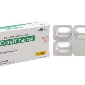 Cravit Tab 750 trị nhiễm khuẩn nhẹ, trung bình và nghiêm trọng (1 vỉ x 5 viên)