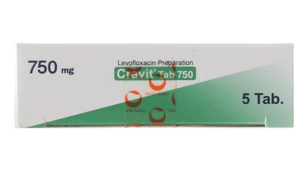 Cravit Tab 750 trị nhiễm khuẩn nhẹ, trung bình và nghiêm trọng (1 vỉ x 5 viên)