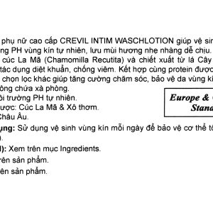 Dung dịch vệ sinh phụ nữ Crevil chống viêm, cân bằng pH chai 300ml