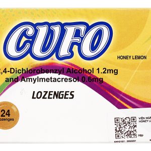 Viên ngậm Cufo Honey Lemon hỗ trợ trị viêm họng, đau họng (2 vỉ x 12 viên)