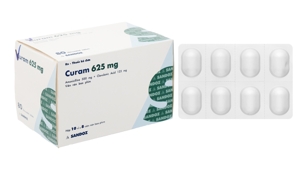 Curam 625mg trị nhiễm khuẩn (10 vỉ x 8 viên)